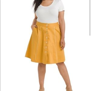 ModCloth Button Front mustard Skirt